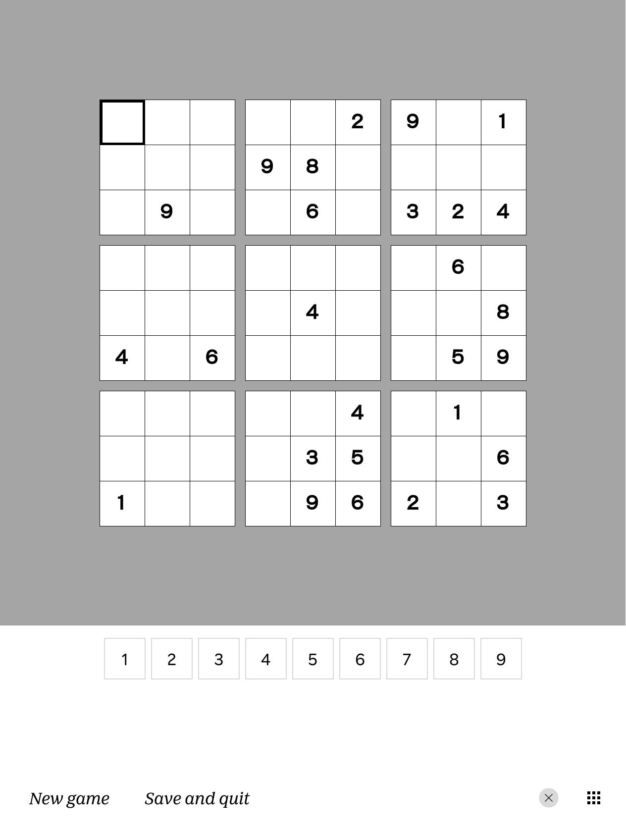 Sudoku on the Kobo Libra Colour